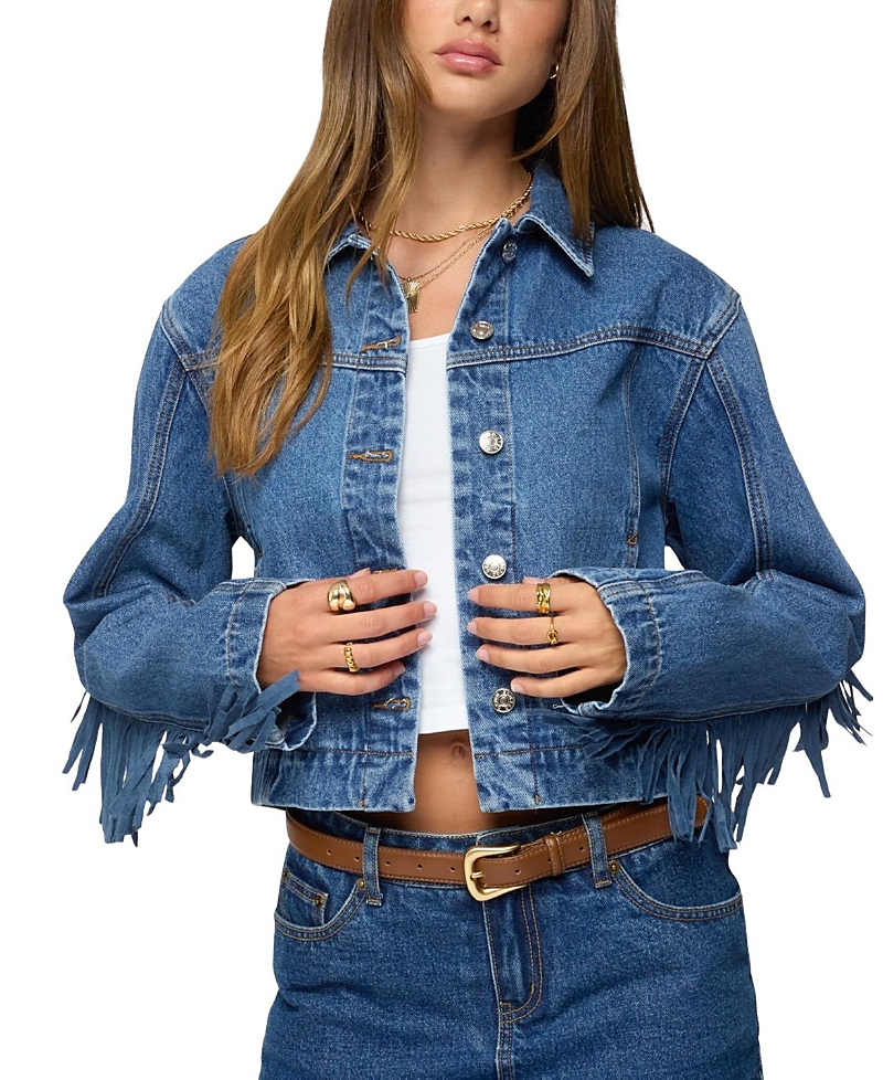 Edikted Maurice Fringed Denim Jacket