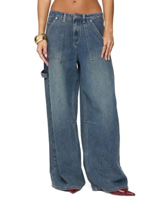  Jaycee Low Rise Baggy Carpenter Jeans in Blue Washed