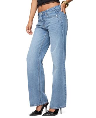  Holly Low Rise Straight Leg Jeans in Light in Blue Washed