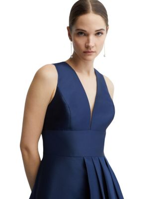 Sleeveless Plunge Waterfall Maxi Dress