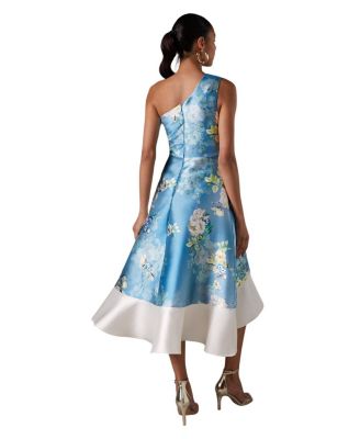 One Shoulder Ruffle Midi Dress