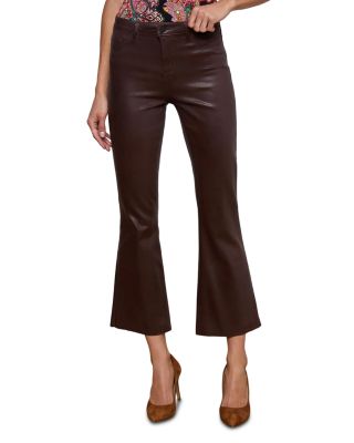 Kendra High Rise Cropped Flared Jeans in Chocolate Coated