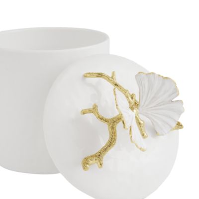 Butterfly Ginkgo Porcelain Canister, Extra Small