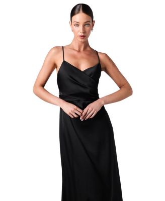 Wrap Waist Satin Cami Bridesmaids Dress