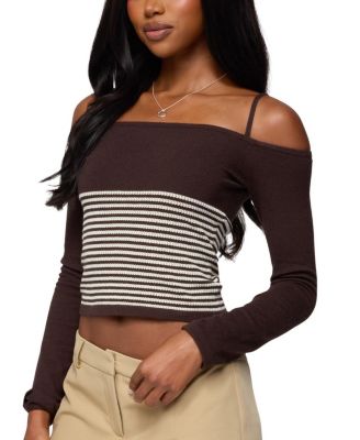 Darya Striped Off Shoulder Knit Top