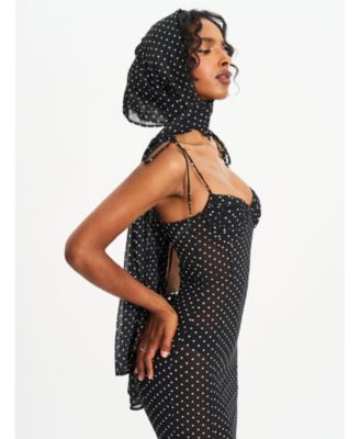 Yadira Polka Dot Chiffon Maxi Dress