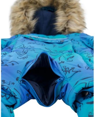 Boys' One-Piece Play Snowsuit Designed for Car Seat Dinosaur - Baby, Little Kid