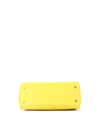 Kelly 28 Handbag Yellow Evercolor with Palladium Hardware