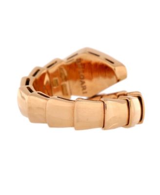  Wide Serpenti Viper One-Coil Ring 18K Rose Gold with Diamonds