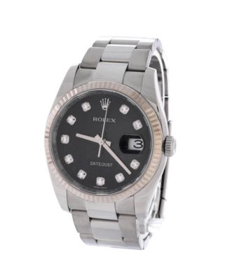  Oyster Perpetual Datejust Automatic Watch in Stainless Steel and White Gold with Diamond Markers 36mm