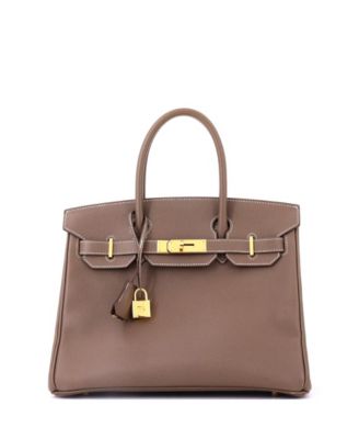 Birkin 30 Handbag Grey Epsom with Gold Hardware