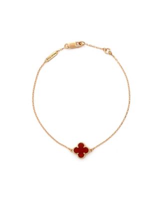  Sweet Alhambra Bracelet 18K Rose Gold and Carnelian