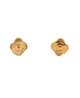  Sweet Alhambra Stud Earrings 18K Gold and Onyx