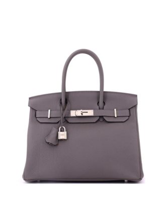 Birkin 30 Handbag Grey Togo with Palladium Hardware