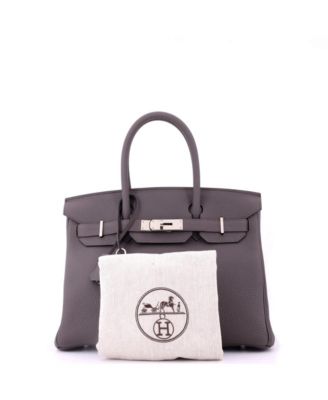 Birkin 30 Handbag Grey Togo with Palladium Hardware