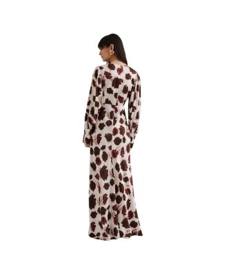 Alize Long Sleeved Satin Maxi Dress