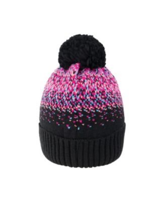 Girls' Lined Knit Fluffy Pompom Hat - Little Kid, Big Kid