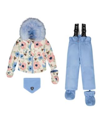 Girls' Two-Piece Play Snowsuit Floral Jacket - Baby, Little Kid