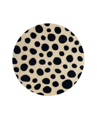  Rug Cheetah Print Round Diam. 3.9 ft