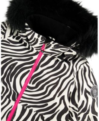  Girls' Two-Piece Play Zebra Snowsuit - Little Kid