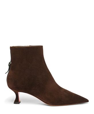 Women's Suede Mid-Heel Ankle Boot
