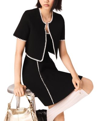 Topstitched Cropped Cardigan