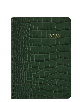  2026 Embossed Croc Leather Weekly Notebook
