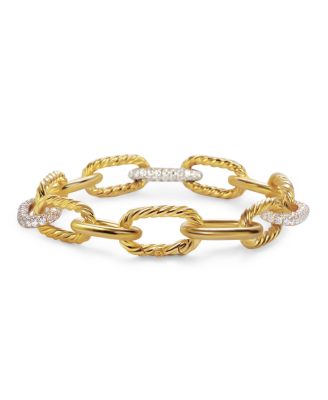 DY Madison&reg; Chain Bracelet in 18K Yellow Gold with Diamonds, 11mm