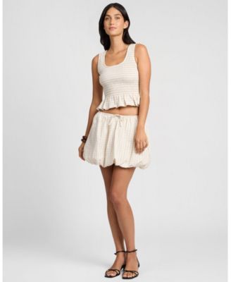 Air Linen Bubble Mini Skirt