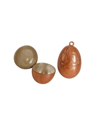  CMK Copper Etched Bird & Floral Egg Ornaments - Set of 2
