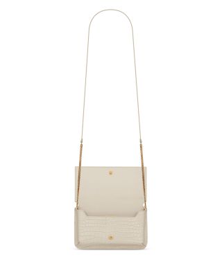 Cassandre Phone Holder in Shiny Crocodile-Embossed Leather