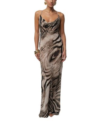  Zebra Print Infinite Journey Maxi Dress