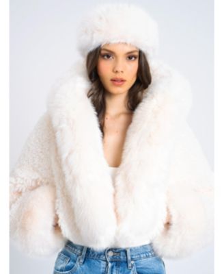 Kali Cropped Faux Fur Jacket with Hood