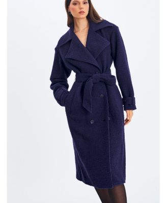  Jaelyn Wool Blend Double-Breasted Belted Coat
