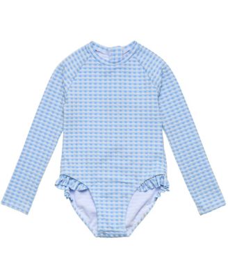 Girls' Seaside Gingham Leg Frill Surf Suit - Little Kid