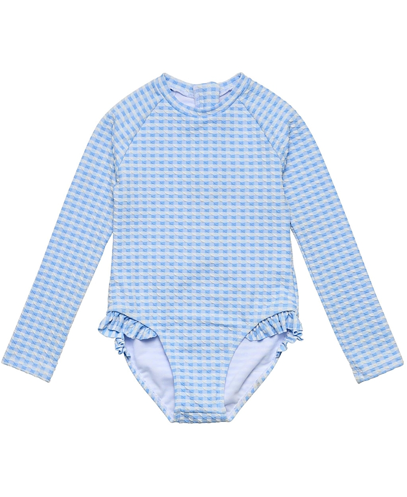 Snapper Rock Girls' Seaside Gingham Leg Frill Surf Suit - Little Kid
