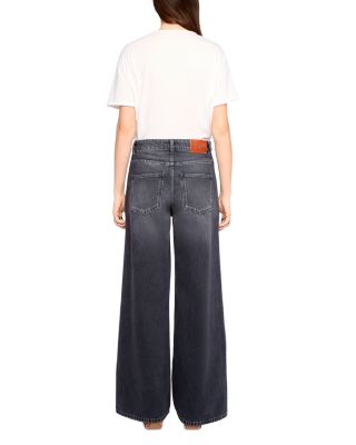 Eli High Rise Wide Leg Jeans in Medium Grey