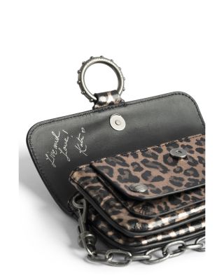 x Kate Moss Metallic Leopard Print Leather Chain Wallet