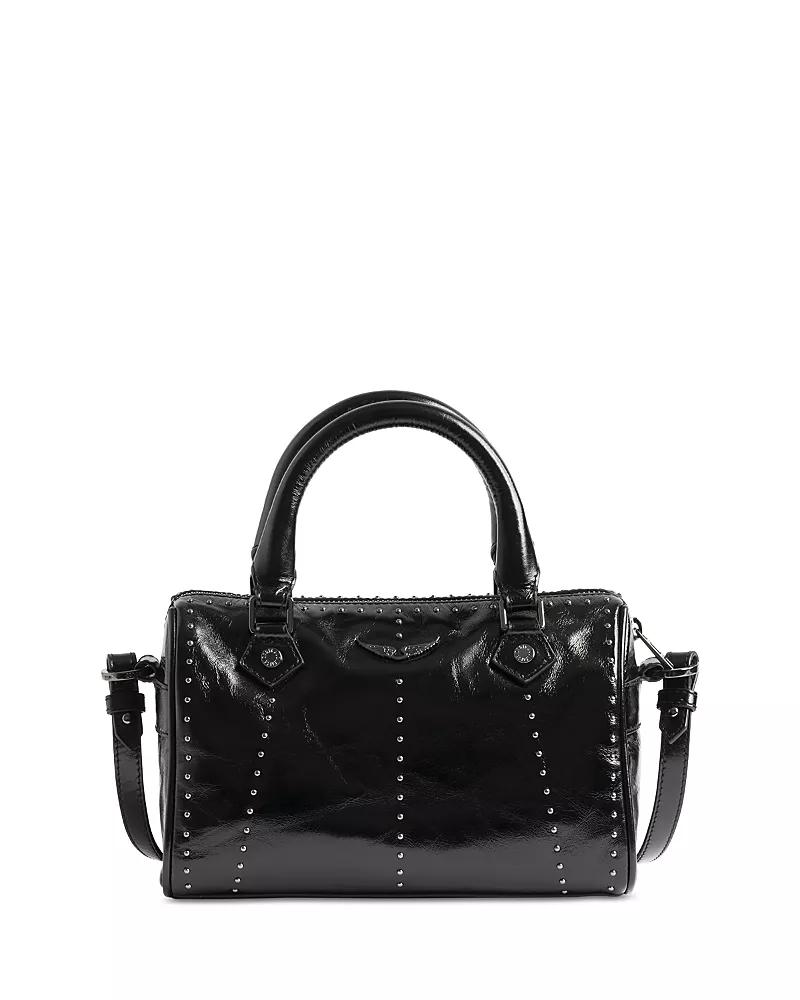 Zadig & Voltaire Sunny Vibe Xs Studded Vintage Patent Leather Shoulder Bag