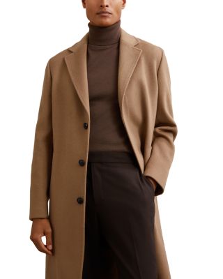 Empire Long Sleeve Relaxed Fit Wool Blend Overcoat