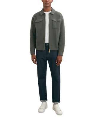 Calder Long Sleeve Zip Through Twin Pocket Merino Jumper Jacket