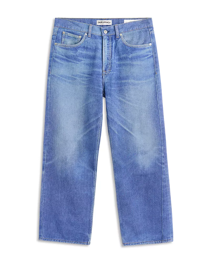 Our Legacy Third Cut Relaxed Fit Jeans in Digital Blue Aurora Print