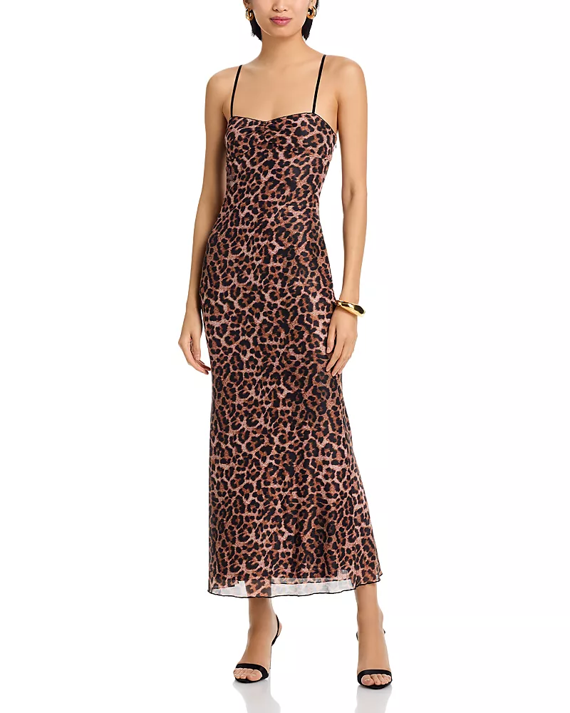 Aqua Leopard Mesh Maxi Dress - Exclusive