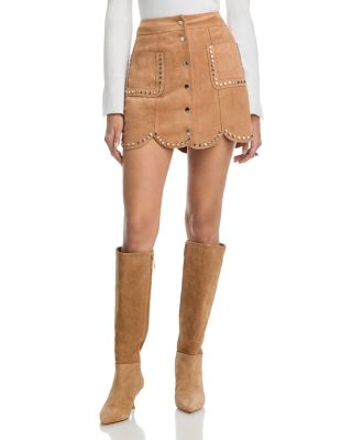 Faux Suede Jacket & Faux Suede Mini Skirt - Exclusive