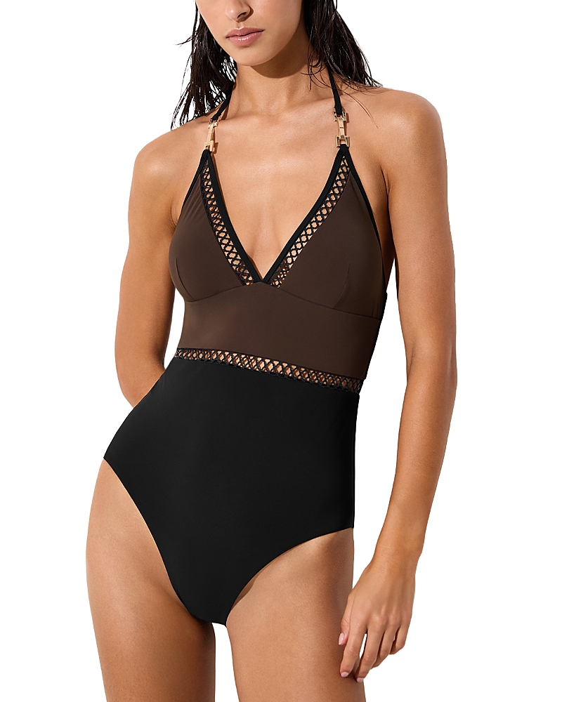 Reiss Ray Color Block One Piece Swimsuit
