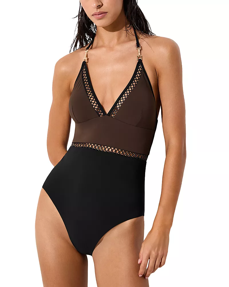 Reiss Ray Color Block One Piece Swimsuit