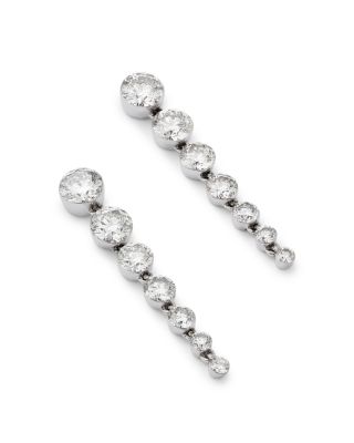 Luxe Collection Certified Lab Grown Diamond Graduated Linear Drop Earrings in 14K White Gold, 1.0 tcw