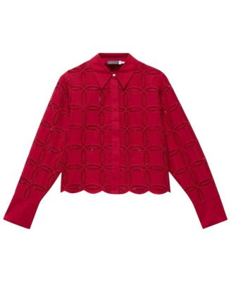  Women's Broderie Cropped Shirt