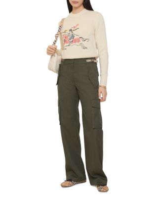 Freja Check Trim Gabardine Cargo Pants