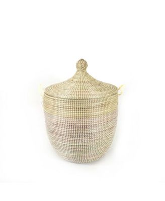 Dou Lid Two-Tone Medium Storage Basket